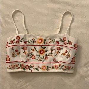 Never worn flower pattern crop top